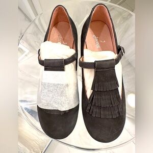 Jacadi Girls Salome Grey T-strap Suede Shoes Size 34 (US Big Kid 2.5). NWT